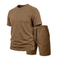 Men’s Solid Color Short Sleeve Crewneck Outfit