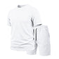 Men’s Solid Color Short Sleeve Crewneck Outfit