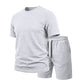 Men’s Solid Color Short Sleeve Crewneck Outfit