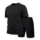 Men’s Solid Color Short Sleeve Crewneck Outfit