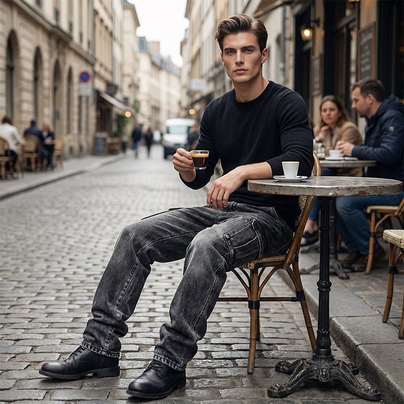👖 LIMITED-TIME 50% OFF! ✨ Men's Baggy Cargo Jeans – Vintage Wash, Relaxed, Multi-Pocket 🎸
