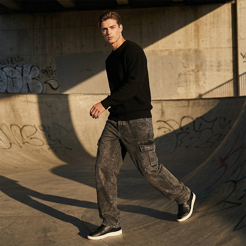 👖 LIMITED-TIME 50% OFF! ✨ Men's Baggy Cargo Jeans – Vintage Wash, Relaxed, Multi-Pocket 🎸