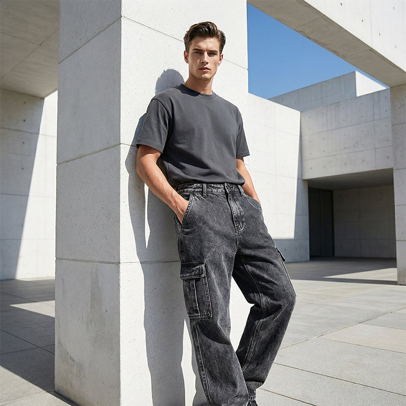 👖 LIMITED-TIME 50% OFF! ✨ Men's Baggy Cargo Jeans – Vintage Wash, Relaxed, Multi-Pocket 🎸