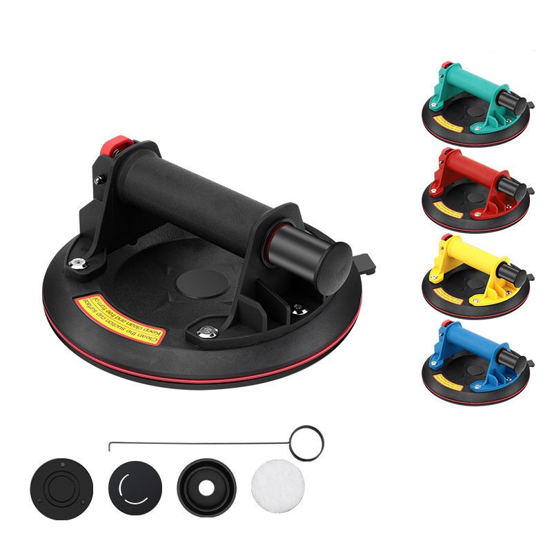 8-Inch Glass Vacuum Suction Cup with Pressure Gauge