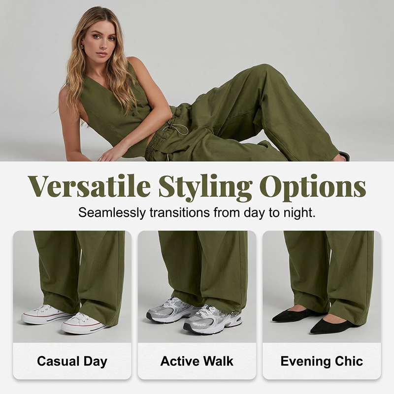 ⏳50% OFF⏰Voluminous Lantern Trousers – Pleated, Drawstring Waist, Pockets 🍁