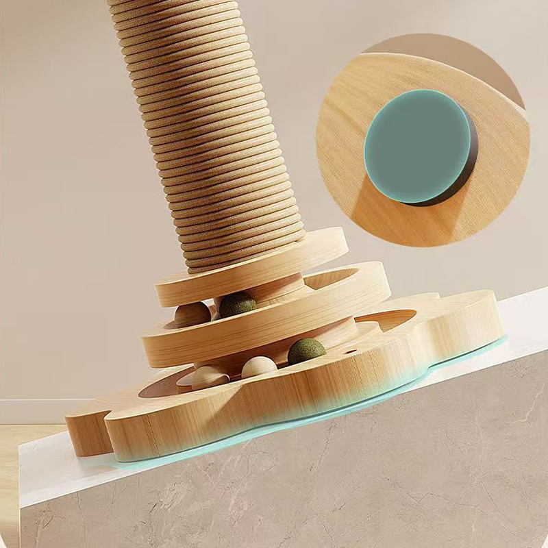 🐾 2026 Sale — Over 13,900 Sold! 🐱 Multifunctional Cat Activity Center with Scratcher and Toys – Sisal Post, Ball Track & Feather Toy 🎯