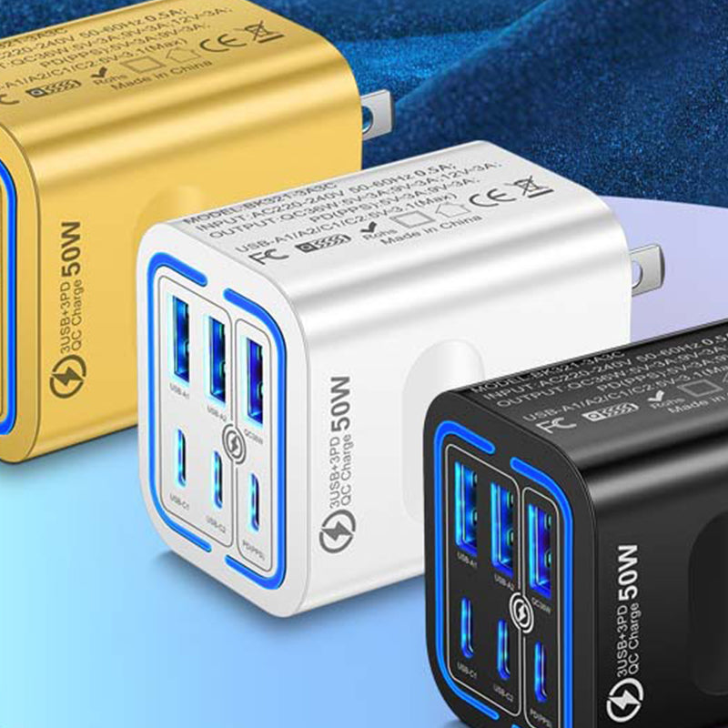 📢📢50% OFF⏰ 50W 6-Port USB C Wall Charger