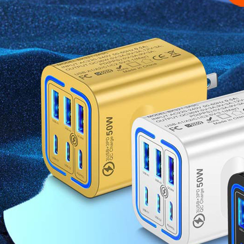 📢📢50% OFF⏰ 50W 6-Port USB C Wall Charger