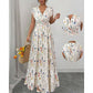 👗 LIMITED-TIME 50% OFF! ✨ Floral V-Neck Maxi Dress – Elegant Smocked Waist, Premium Fabric 🌸