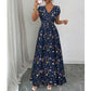 👗 LIMITED-TIME 50% OFF! ✨ Floral V-Neck Maxi Dress – Elegant Smocked Waist, Premium Fabric 🌸