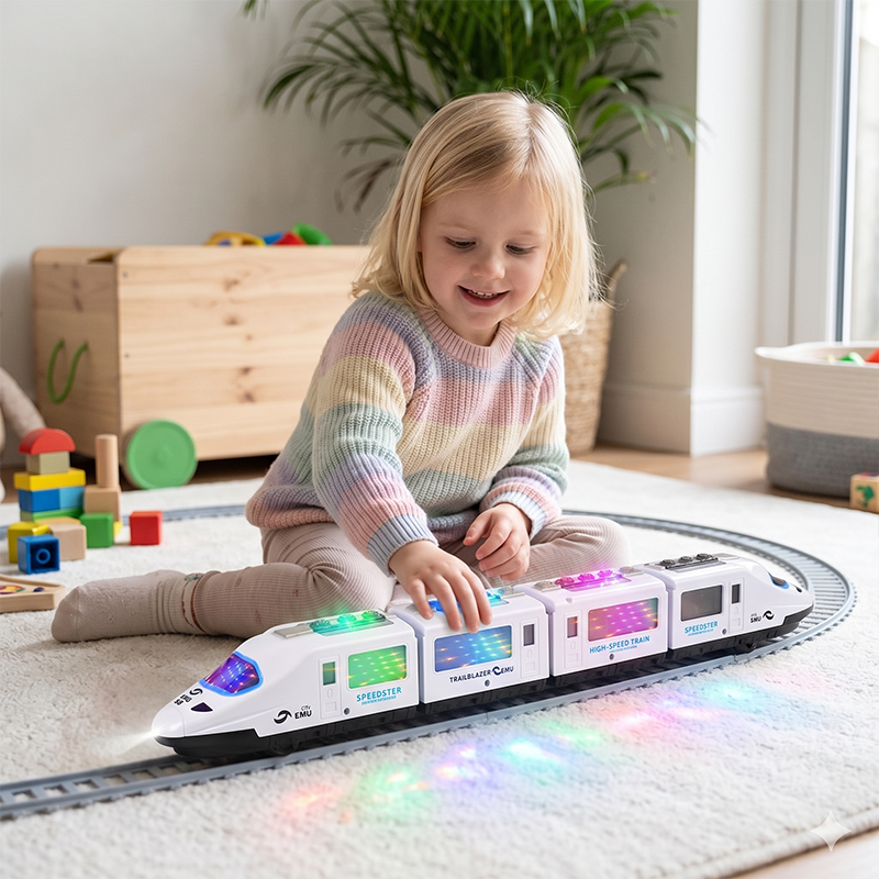 🚄 LIMITED-TIME 50% OFF! ✨ Electric Bullet Train Toy – Light-Up, Bump & Go, with Music 🎵