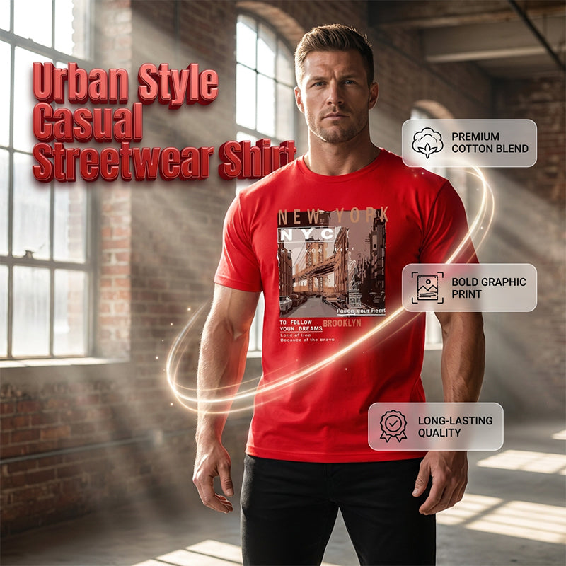 🏙️ LIMITED-TIME 50% OFF! ✨ Urban Graphic T-Shirt – New York City, Soft, Relaxed Fit ✨