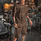 Men's Stylish Leopard Print Short-Sleeve Top & Shorts Set