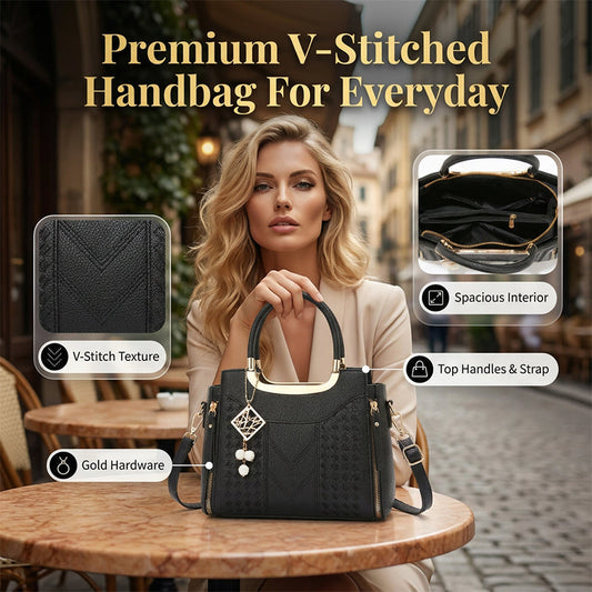 Elegant Women's Top-Handle Satchel & Shoulder Strap 🌸 Carry by Hand or Over Shoulder – Instant Polish for Any Outfit ✨