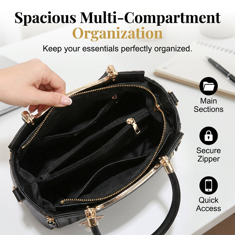 Elegant Women's Top-Handle Satchel & Shoulder Strap 🌸 Carry by Hand or Over Shoulder – Instant Polish for Any Outfit ✨