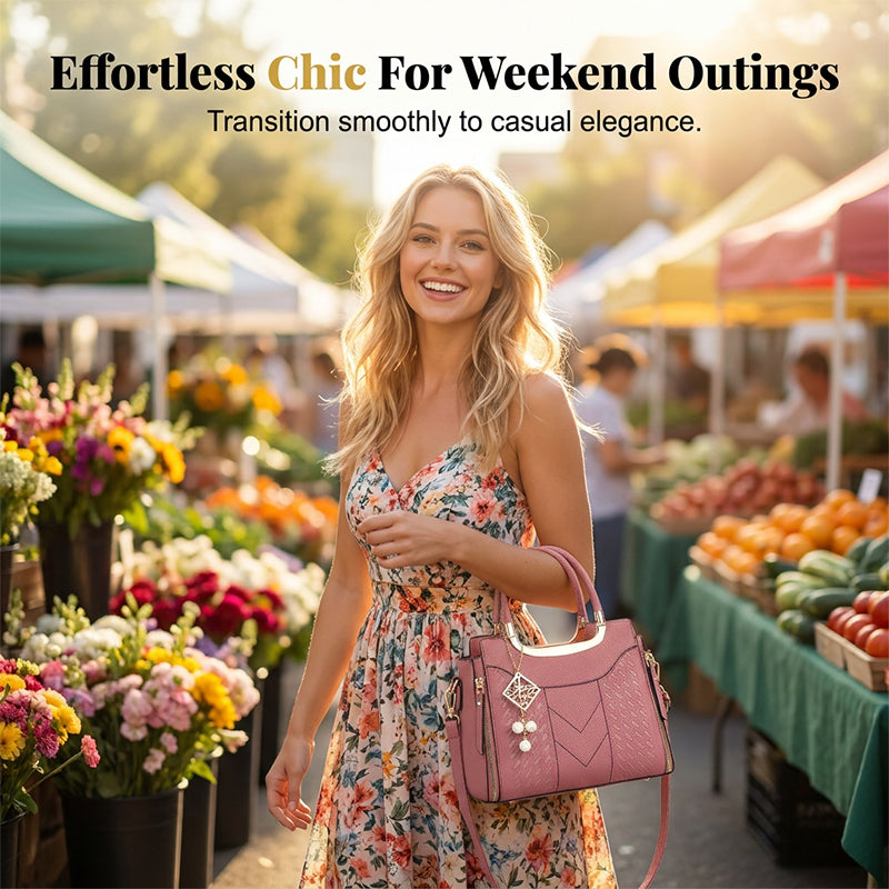 Elegant Women's Top-Handle Satchel & Shoulder Strap 🌸 Carry by Hand or Over Shoulder – Instant Polish for Any Outfit ✨