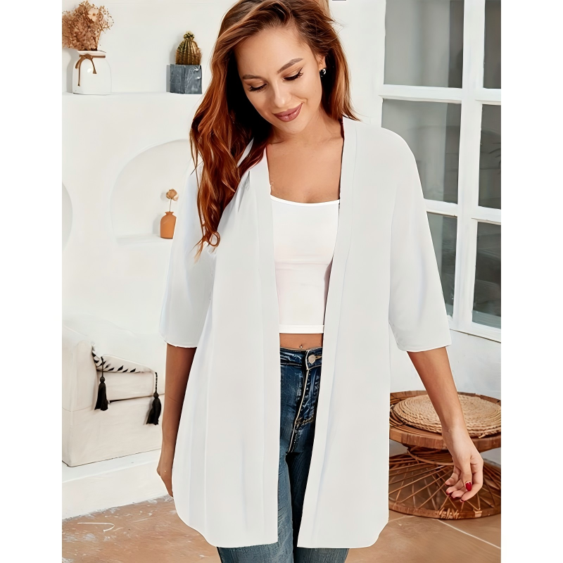 Women's Plus Size Open Front Cardigan