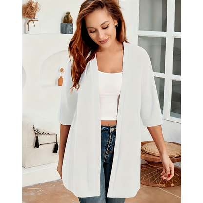 Women's Plus Size Open Front Cardigan