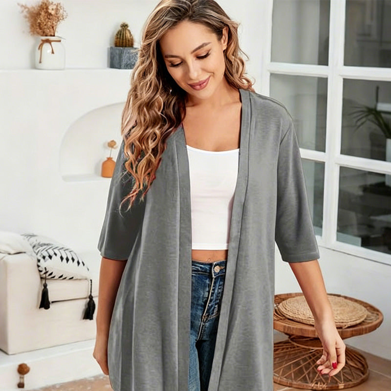 Women's Plus Size Open Front Cardigan
