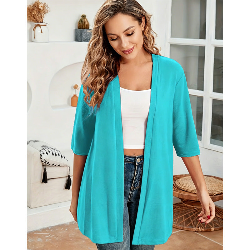 Women's Plus Size Open Front Cardigan
