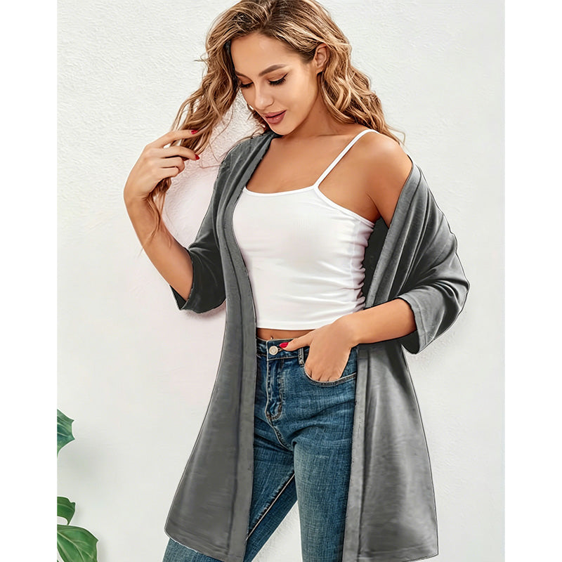 Women's Plus Size Open Front Cardigan
