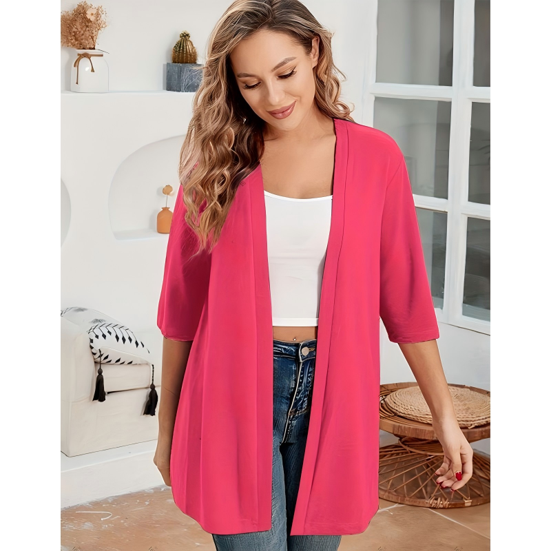 Women's Plus Size Open Front Cardigan