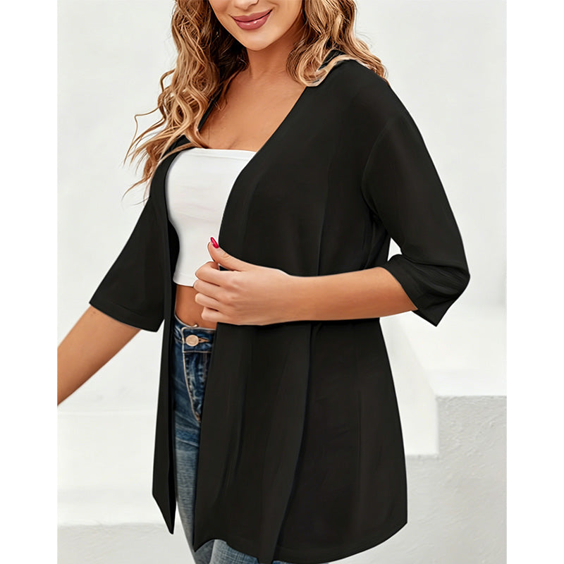 Women's Plus Size Open Front Cardigan