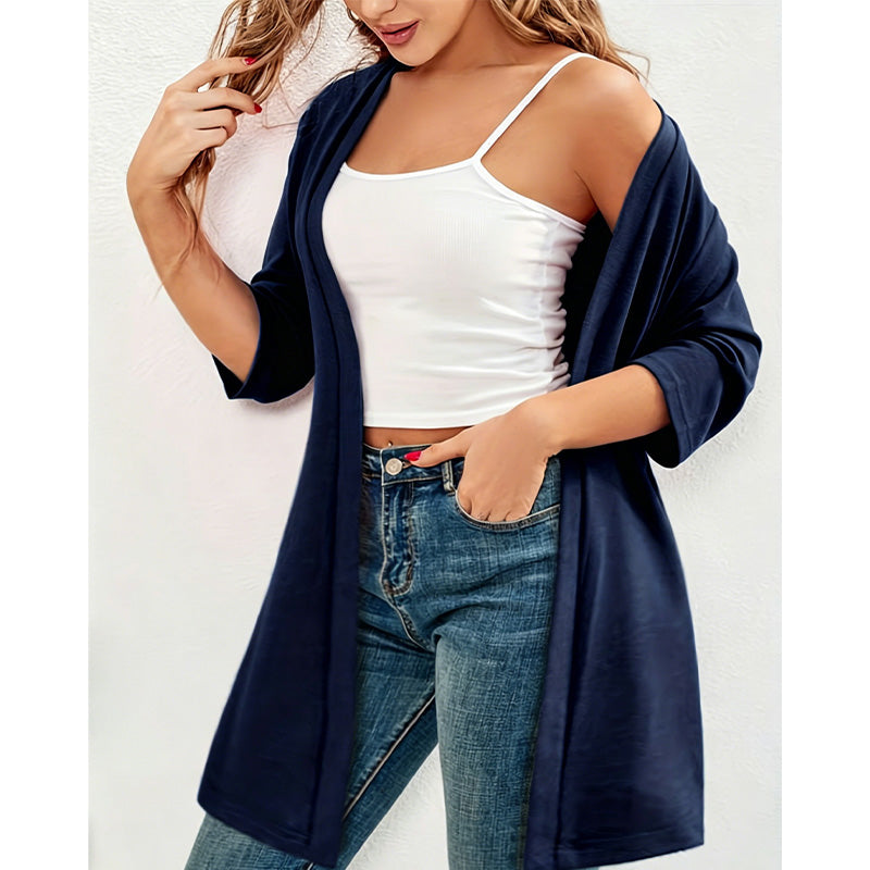 Women's Plus Size Open Front Cardigan