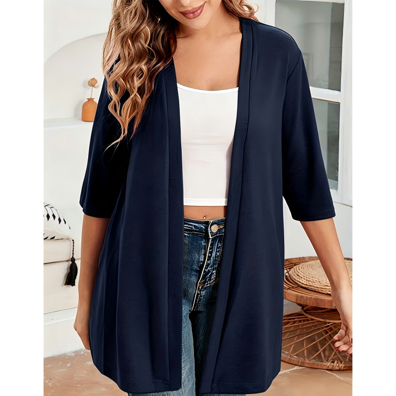 Women's Plus Size Open Front Cardigan
