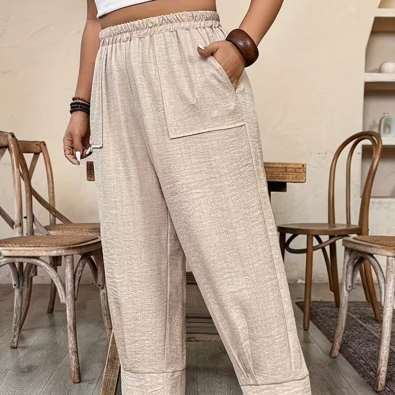 👖 LIMITED-TIME 50% OFF! ✨ Women’s Cuffed Ankle Pants – Relaxed Fit, Elastic Waist, Solid Colors 🍂