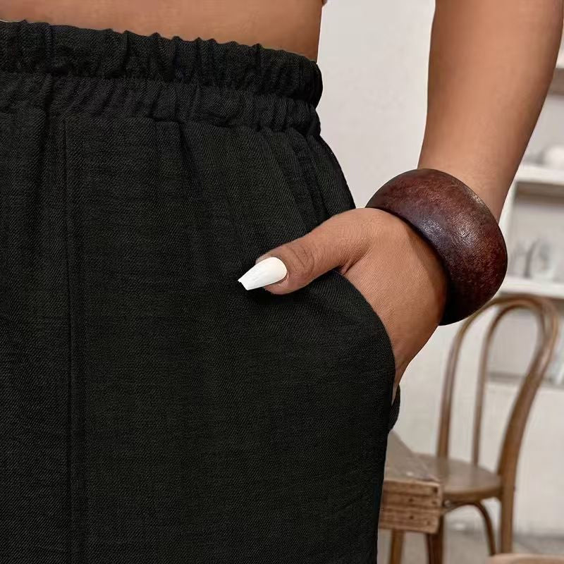 👖 LIMITED-TIME 50% OFF! ✨ Women’s Cuffed Ankle Pants – Relaxed Fit, Elastic Waist, Solid Colors 🍂