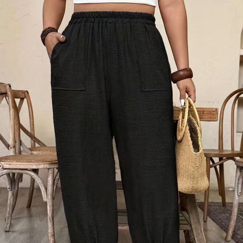 👖 LIMITED-TIME 50% OFF! ✨ Women’s Cuffed Ankle Pants – Relaxed Fit, Elastic Waist, Solid Colors 🍂