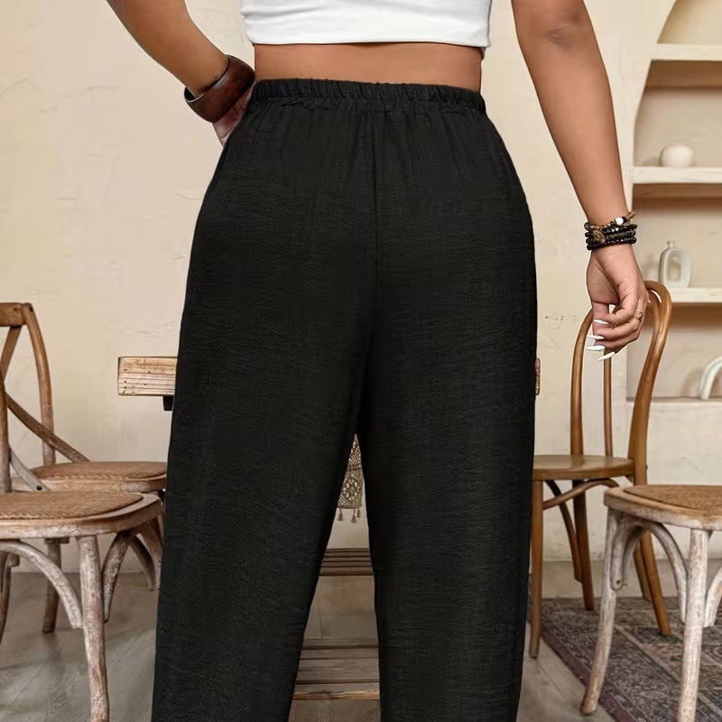 👖 LIMITED-TIME 50% OFF! ✨ Women’s Cuffed Ankle Pants – Relaxed Fit, Elastic Waist, Solid Colors 🍂