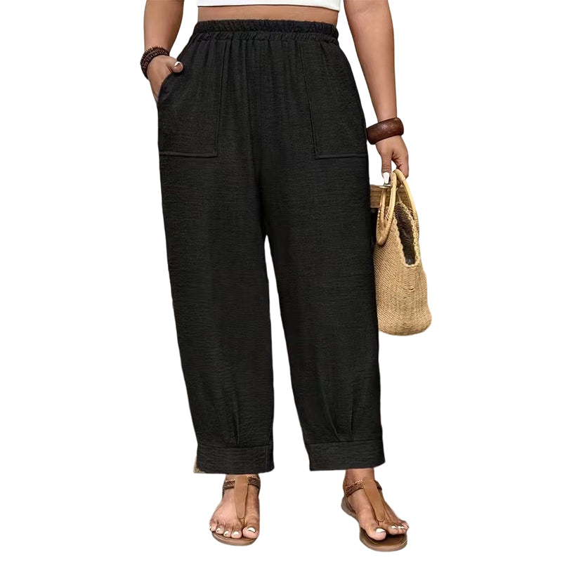 👖 LIMITED-TIME 50% OFF! ✨ Women’s Cuffed Ankle Pants – Relaxed Fit, Elastic Waist, Solid Colors 🍂