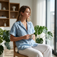 Women's Loose Lapel Denim Short Sleeve Shirt