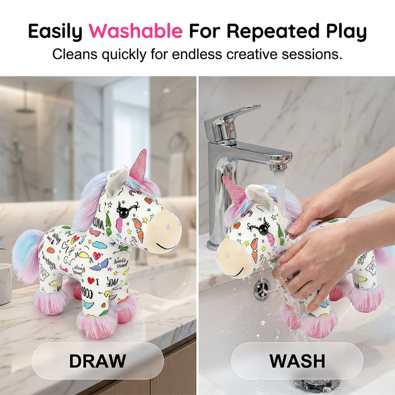 🦄Last day sale 50% OFF🔥DIY Color-In Unicorn Plush Toy Kit