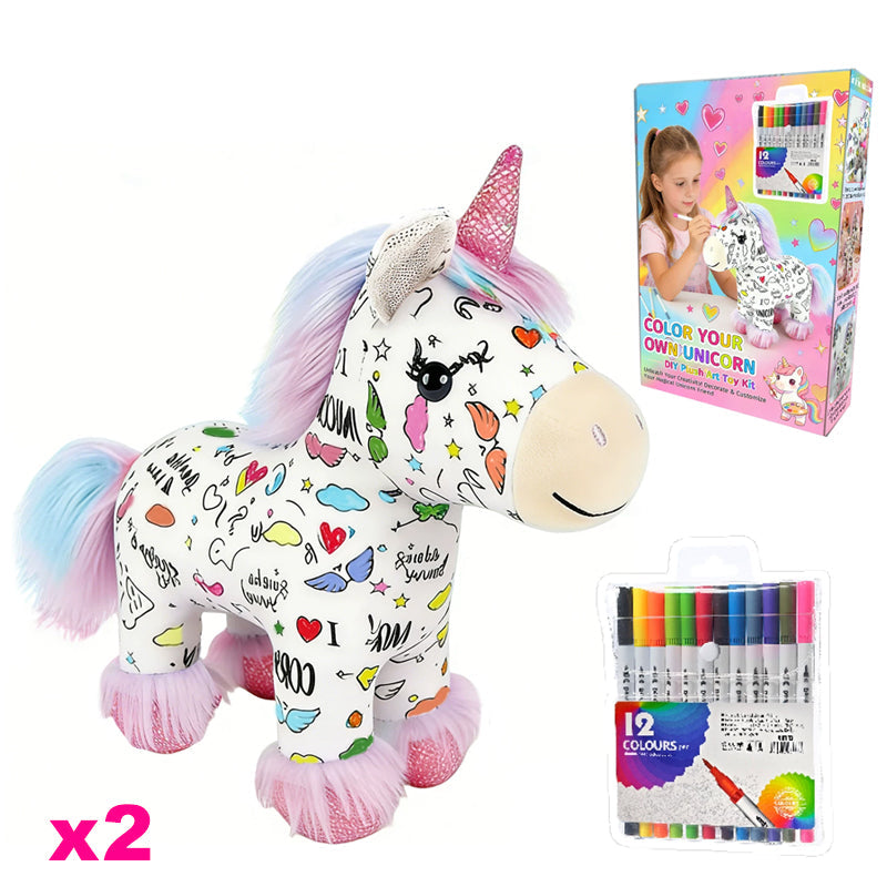 🦄Last day sale 50% OFF🔥DIY Color-In Unicorn Plush Toy Kit