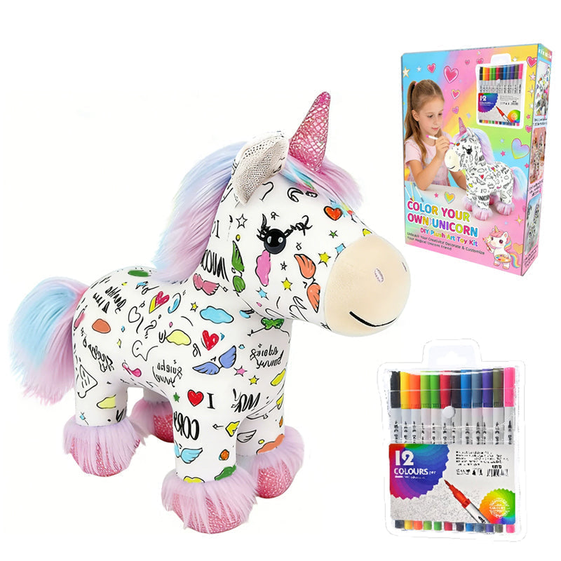 🦄Last day sale 50% OFF🔥DIY Color-In Unicorn Plush Toy Kit