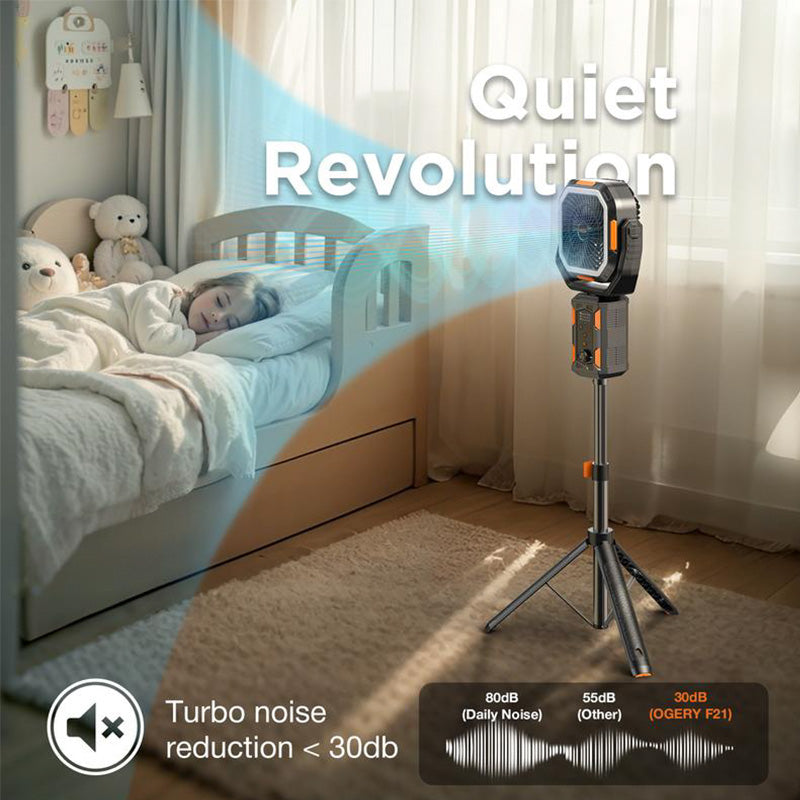 Camping Fan with Detachable Tripod, 30000mAh Rechargeable Fan with LED Lights & 270° Pivot,4 in 1 Cordless Camping Fan, Remote Control Shaking Head Desk Fan for Camping Tent Travel Bedroom Portable Motor summerwins