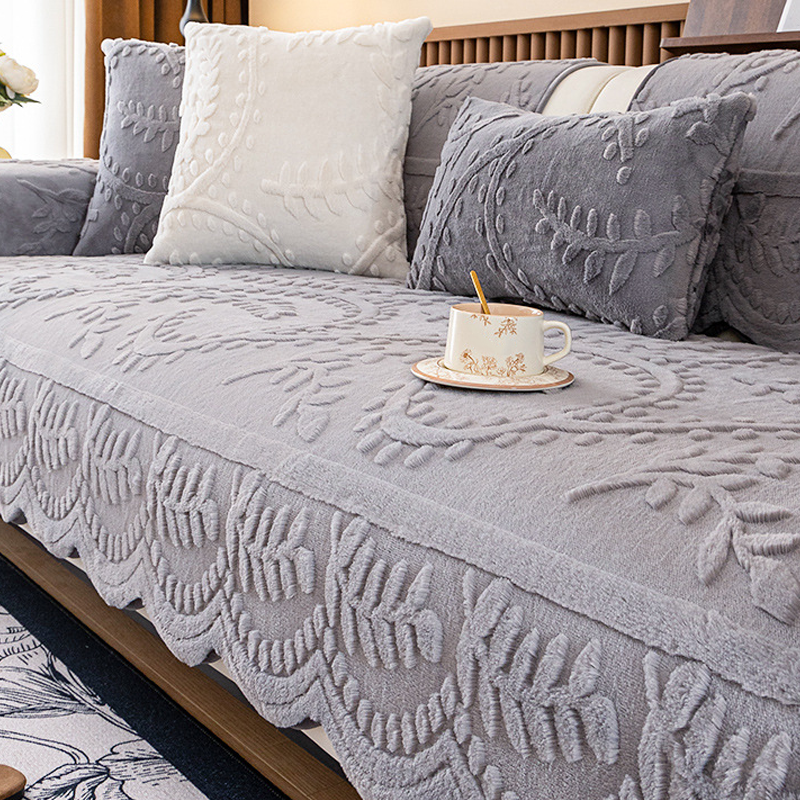 Faux Rabbit Fur Non-Slip Couch Covers