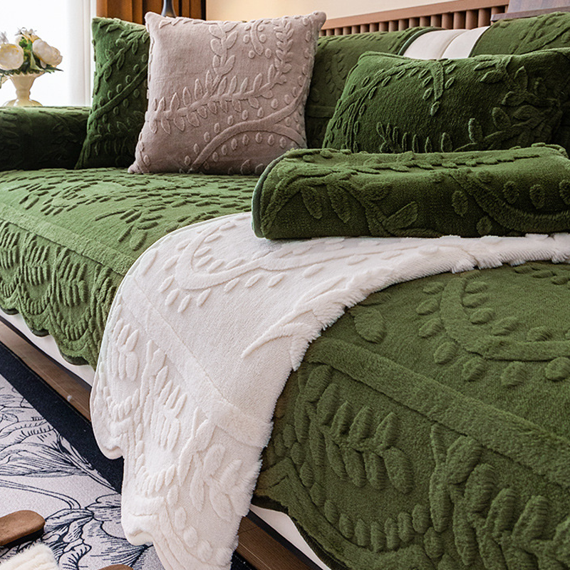 Faux Rabbit Fur Non-Slip Couch Covers