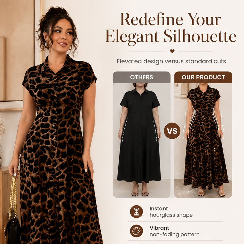 👗 LIMITED-TIME 50% OFF! 💥 Women's Elegant Leopard Print Lapel Dress – Chic, Flattering, Statement Style ✨