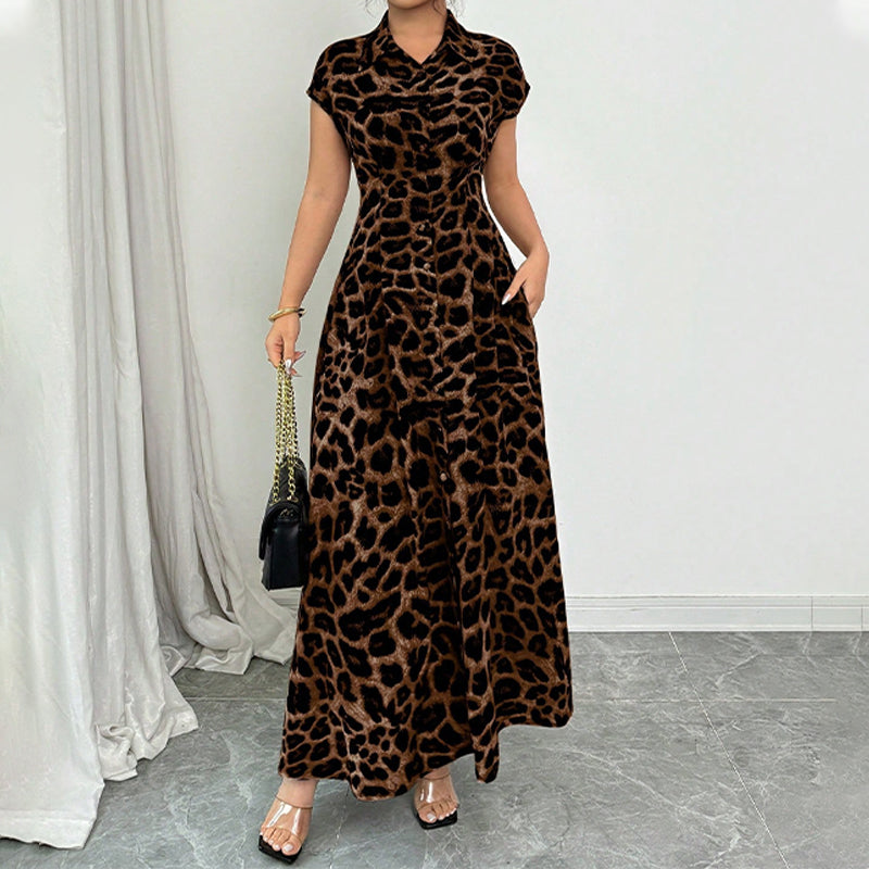 👗 LIMITED-TIME 50% OFF! 💥 Women's Elegant Leopard Print Lapel Dress – Chic, Flattering, Statement Style ✨
