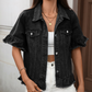 Women's Summer Ruffled Sleeve Denim Jacket