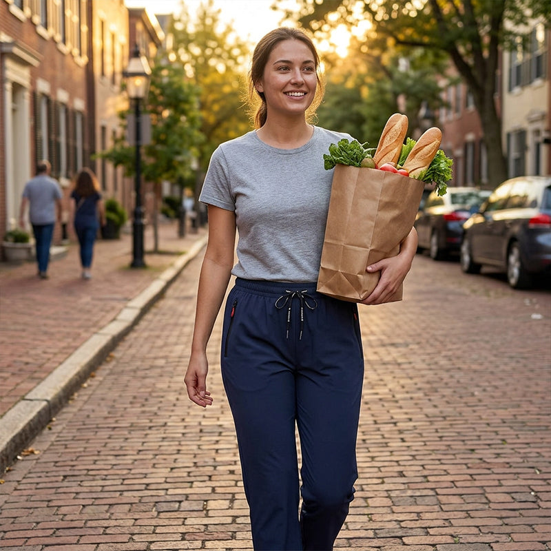 👖 LIMITED-TIME 50% OFF! 💥 Women's Lightweight High-Waist Athletic Trousers – Zip Pockets, Straight Leg & Breathable – Perfect for Gym, Running & Everyday Wear ✨