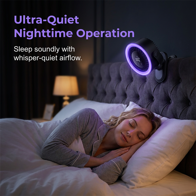 🌬️ USB Wall-Mountable Turbo Fan Digital Display Strong-Grip Clamp 💤 Ultra-Quiet Nighttime Cooling Omnidirectional Pivot 50% OFF Today