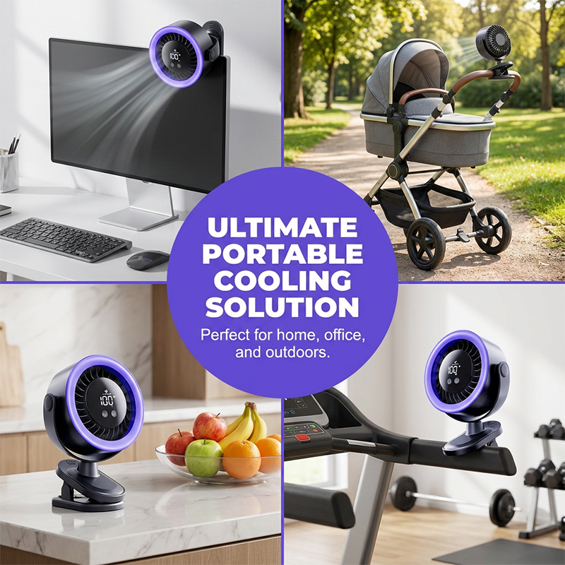 🌬️ USB Wall-Mountable Turbo Fan Digital Display Strong-Grip Clamp 💤 Ultra-Quiet Nighttime Cooling Omnidirectional Pivot 50% OFF Today