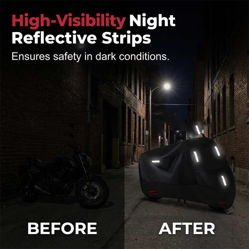 🏍️🌧️All-Weather Oxford Cloth Motorcycle Cover | UV-Resistant, Reflective Strips, and Reinforced Security Grommets🔆