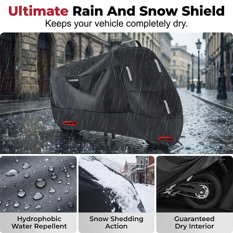 🏍️🌧️All-Weather Oxford Cloth Motorcycle Cover | UV-Resistant, Reflective Strips, and Reinforced Security Grommets🔆