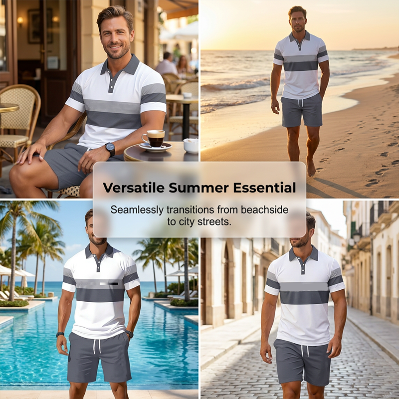 ⏳Time-Limited Special⏰Men's Two-Piece Shirt and Shorts Set